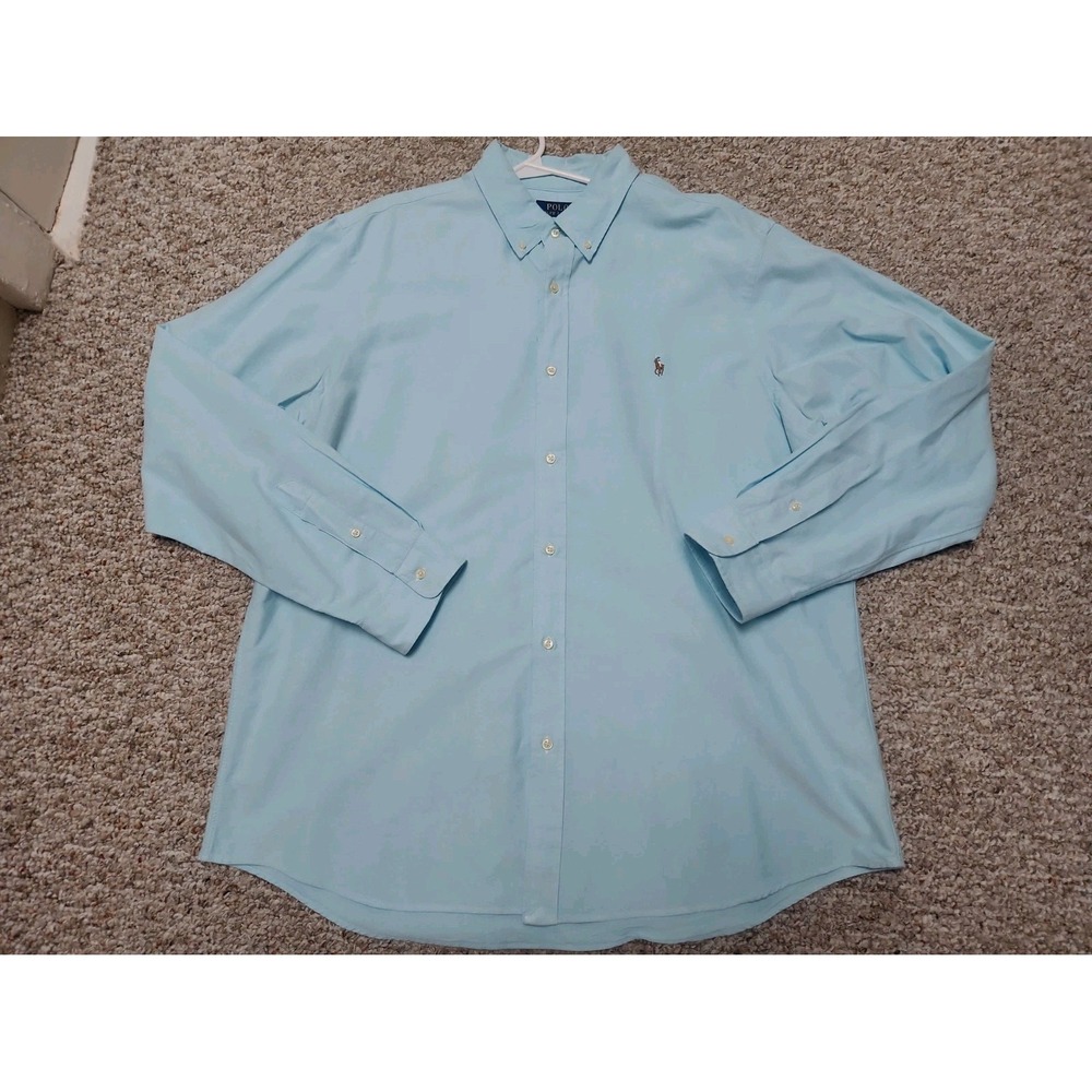 Polo Ralph Lauren Oxford Button Down Shirt XXL Flesh Pony Blue Classic Fit